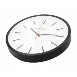 RELOJ Q-CONNECT DE PARED DE PLASTICO REDONDO 34,4 CM MOVIMIENTO SILENCIOSO COLOR NEGRO