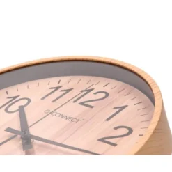 RELOJ Q-CONNECT DE PARED DE PLASTICO REDONDO 25,7 CM MOVIMIENTO SILENCIOSO COLOR MADERA NATURAL