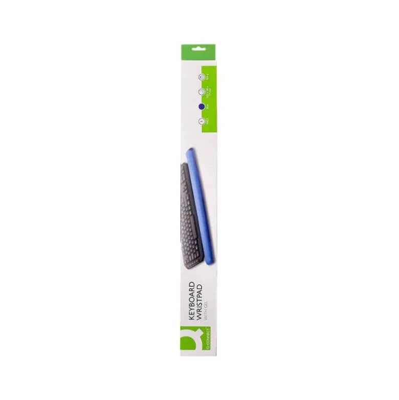 REPOSAMUÑECAS Q-CONNECT DE GEL PARA TECLADO COLOR AZUL 525X58X17 MM