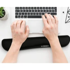 REPOSAMUÑECAS Q-CONNECT MEMORY FOAM PARA TECLADO COLOR NEGRO 460X85X25 MM