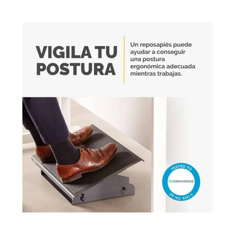 REPOSAPIES FELLOWES ULTIMATE SERIE PROFESSIONAL METALICO AJUSTABLE 3 ALTURAS NEGRO 96X560X32 MM