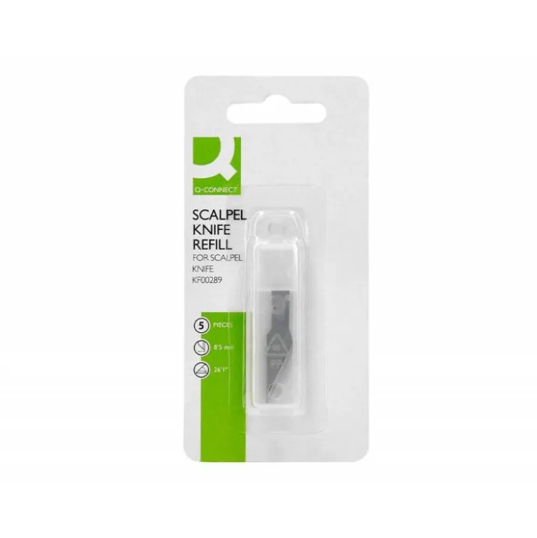 REPUESTO CUTER BISTURI Q-CONNECT KF00289 BLISTER DE 5 UNIDADES
