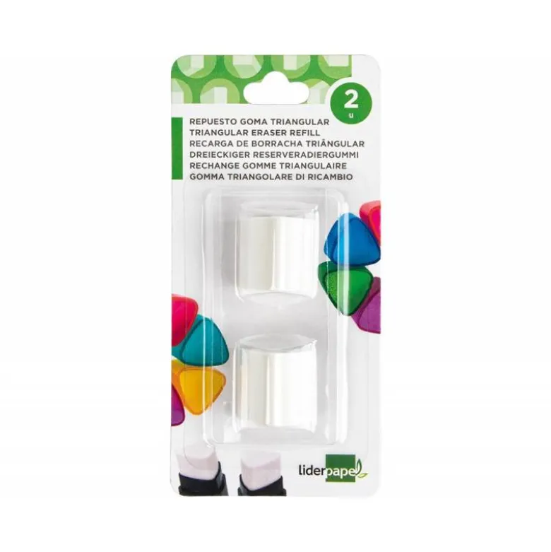 Repuesto goma liderpapel forma triangular con sacapuntas