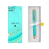 ROLLER BELIUS AQUA ALUMINIO COLOR TURQUESA Y DORADO TINTA NEGRA CAJA DE DISEÑO