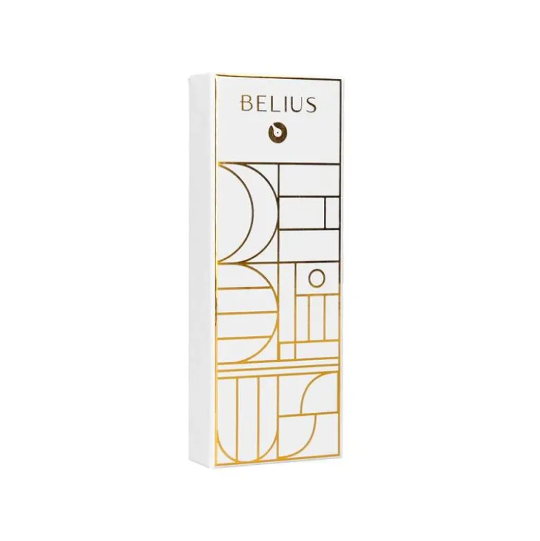 ROLLER BELIUS CARTE BLANCHE COLOR BLANCO Y DORADO TINTA NEGRA CAJA DE DISEÑO