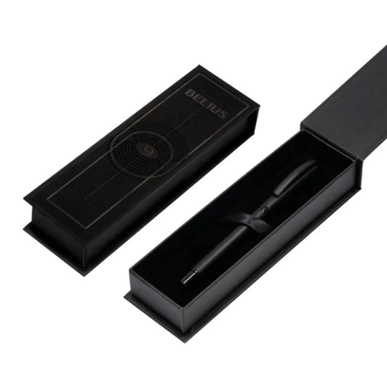 ROLLER BELIUS TURBO ALUMINIO COLOR NEGRO TINTA AZUL CAJA DE DISEÑO