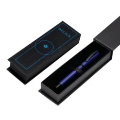 ROLLER BELIUS TURBO ALUMINIO COLOR AZUL Y NEGRO TINTA AZUL CAJA DE DISEÑO