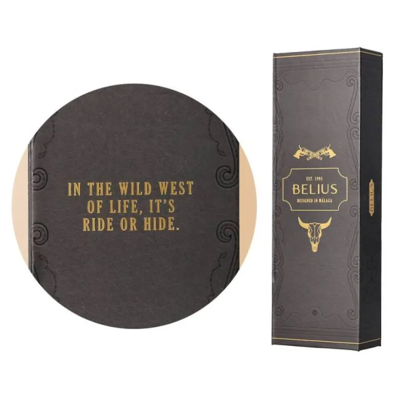 ROLLER BELIUS WILD WEST ALUMINIO COLOR NEGRO DORADO TINTA COLOR NEGRO CAJA DE DISEÑO
