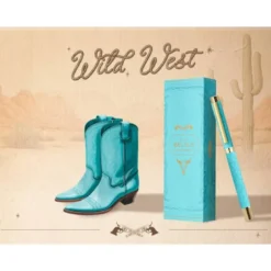 ROLLER BELIUS WILD WEST ALUMINIO COLOR TURQUESA DORADO TINTA COLOR NEGRO CAJA DE DISEÑO