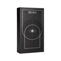 ROLLER Y ESTUCHE BELIUS TURBO ALUMINIO TEXTURA PUNTEADA NEGRO PLATEADO TINTA AZUL CAJA DE DISEÑO