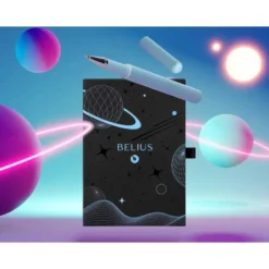 ROLLER Y FUNDA DE SIMILPIEL BELIUS SPACE B COLOR MINIMALISTA AZUL TINTA AZUL CAJA DE DISEÑO
