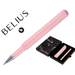 ROLLER Y FUNDA DE SIMILPIEL BELIUS SPACE B COLOR MINIMALISTA ROSA TINTA AZUL CAJA DE DISEÑO