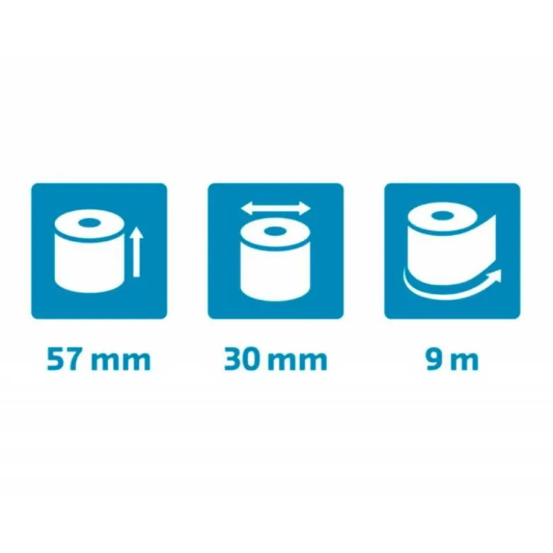 ROLLO SUMADORA EXACOMPTA SAFE CONTACT TERMICO 57 MM X 30 MM 52 G/M2