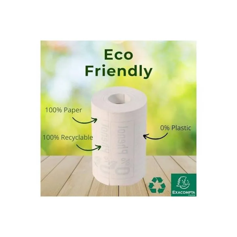 ROLLO SUMADORA EXACOMPTA TERMICO 80 X 80 MM 48 G/M2 SIN BISFENOL A NI PLASTICO