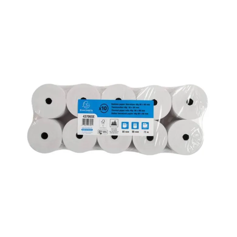 ROLLO SUMADORA EXACOMPTA TERMICO 80X80 MM 48 G/M2 SIN BPA
