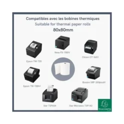 ROLLO SUMADORA EXACOMPTA TERMICO 80X80 MM 48 G/M2 SIN BPA
