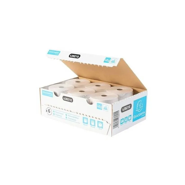 Rollo sumadora exacompta termico 80 mm x 70 mm 55 g/m2 sin bisfenol a