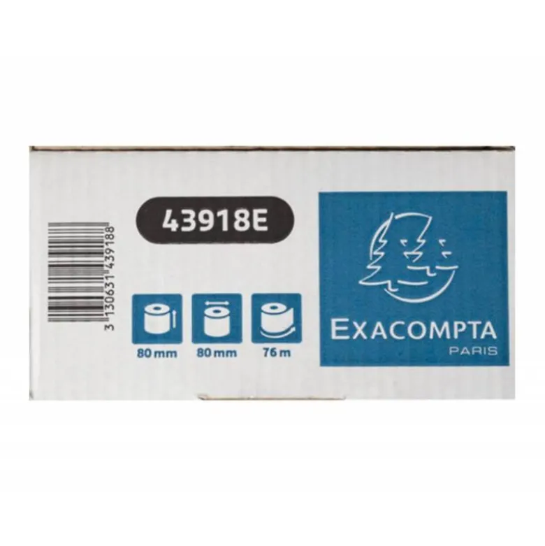ROLLO SUMADORA EXACOMPTA SAFE CONTACT TERMICO 80 MM X 80 MM 52 G/M2