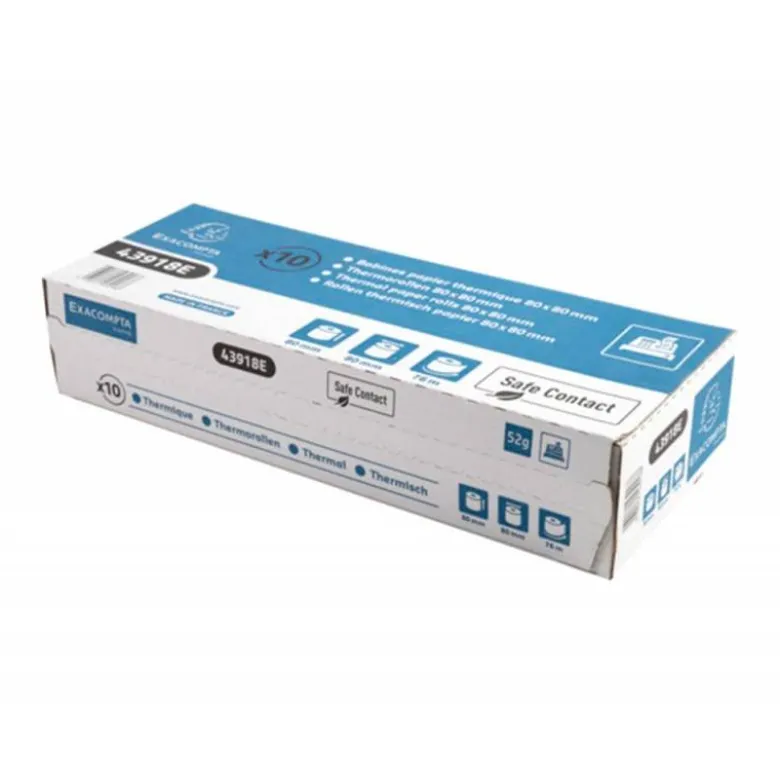 ROLLO SUMADORA EXACOMPTA SAFE CONTACT TERMICO 80 MM X 80 MM 52 G/M2