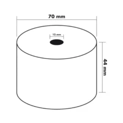Rollo sumadora termico q-connect 44 mm ancho x 70 mm diametro