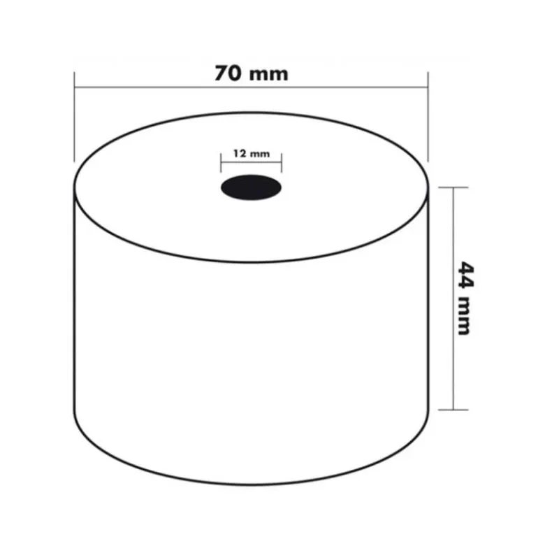 Rollo sumadora termico q-connect 44 mm ancho x 70 mm diametro