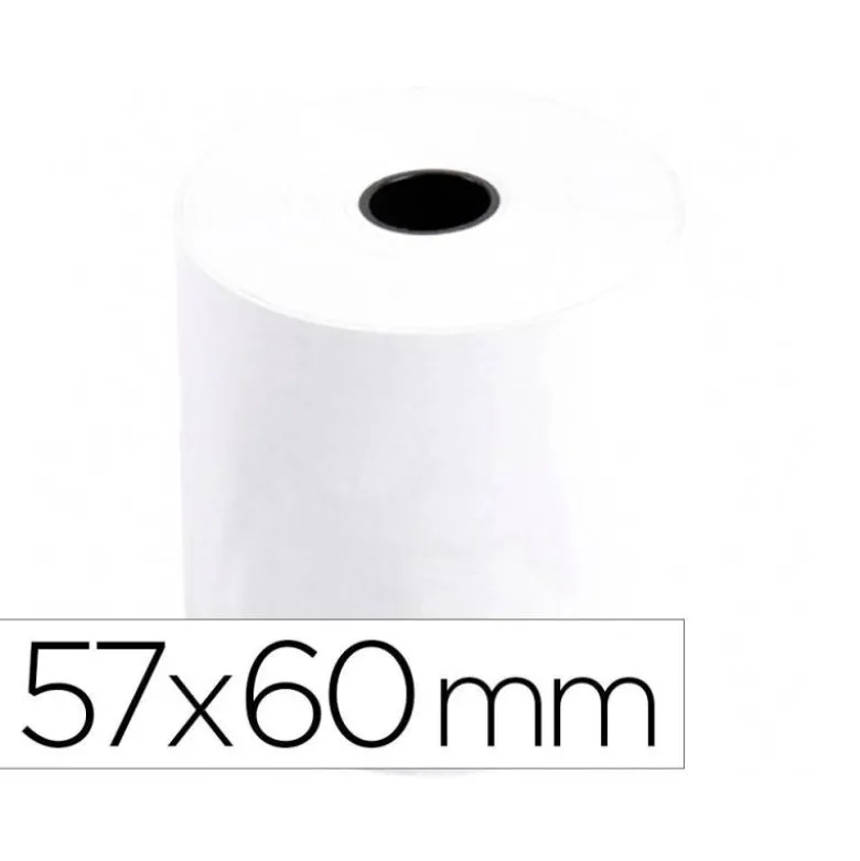 ROLLO SUMADORA TERMICO Q-CONNECT 57 MM ANCHO X 60 MM DIAMETRO SIN BISFENOL A PAPEL DE 70 G/M2