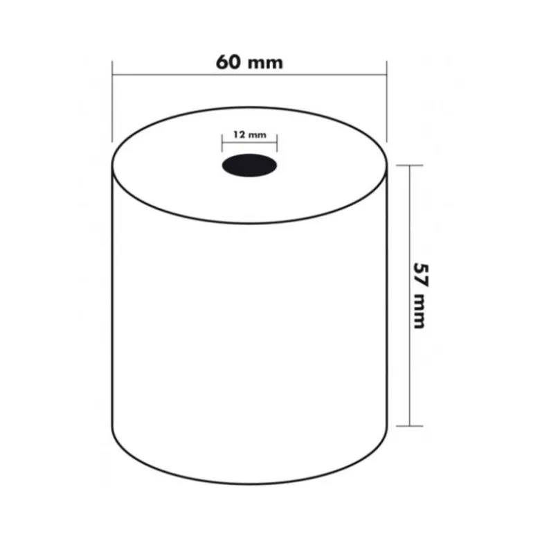 Rollo sumadora termico q-connect 57 mm ancho x 60 mm diametro sin bisfenol a.