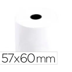 Rollo sumadora termico q-connect 57 mm ancho x 60 mm diametro sin bisfenol a.
