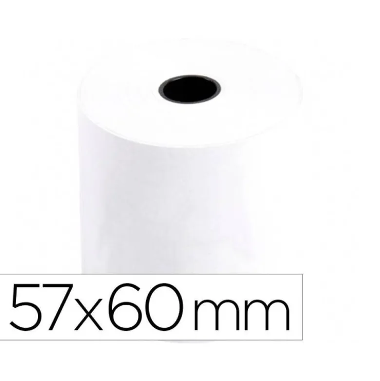 Rollo sumadora termico q-connect 57 mm ancho x 60 mm diametro sin bisfenol a.