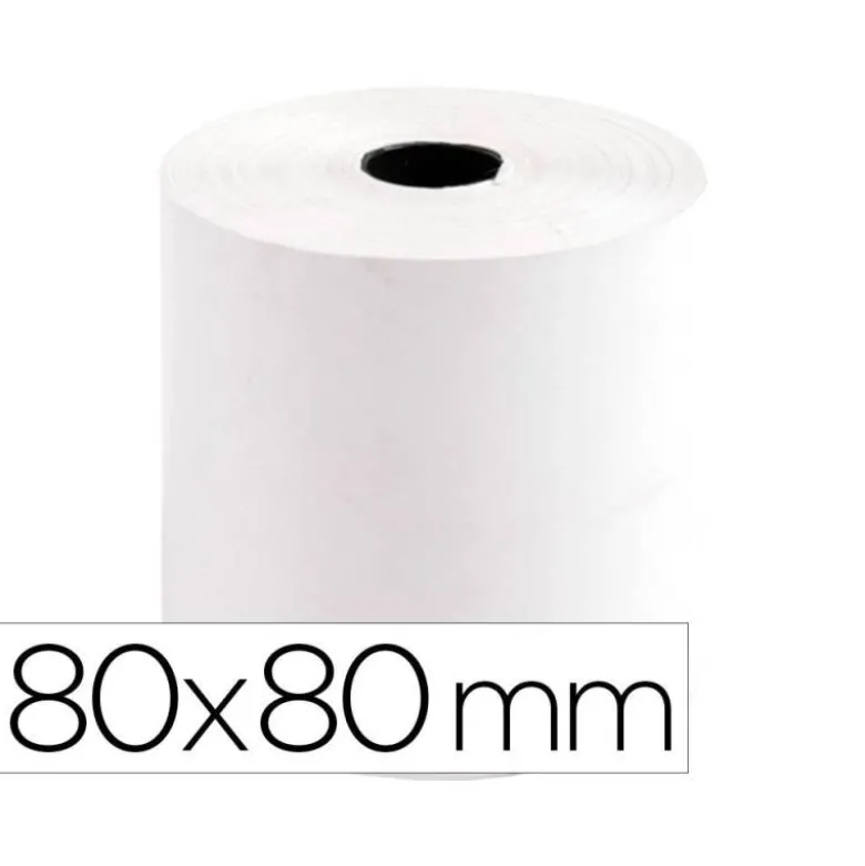 ROLLO SUMADORA TERMICO Q-CONNECT 80 MM ANCHO X 80 MM DIAMETRO SIN BISFENOL A PAPEL DE 70 G/M2