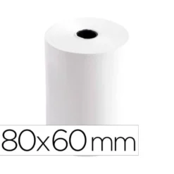 ROLLO SUMADORA TERMICO Q-CONNECT 80 MM ANCHO X 60 MM DIAMETRO SIN BISFENOL A PAPEL DE 70 G/M2