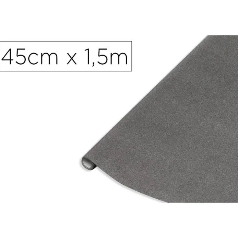 ROLLO ADHESIVO D-C-FIX ANTRACITA METAL BRILLO ANCHO 45 CM LARGO 1,5 MT