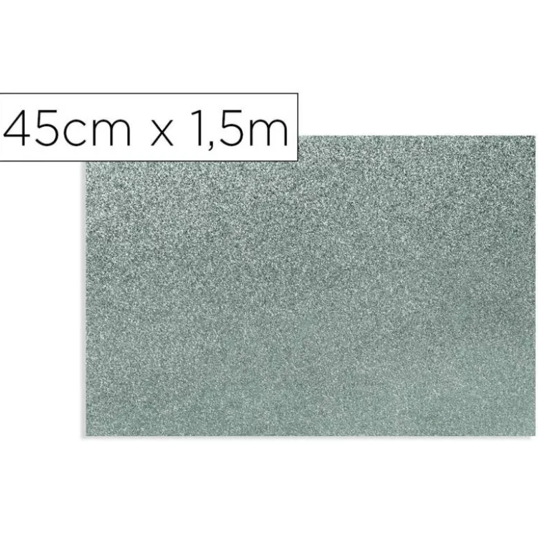 ROLLO ADHESIVO D-C-FIX GRIS METAL BRILLO ANCHO 45 CM LARGO 1,5 MT