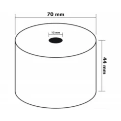 Rollos Electra para sumadoras. Medidas 44x70 mm. Mandril 12 mm.