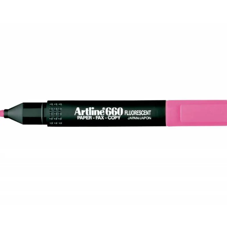 Rotulador Artline fluorescente EK-660 punta biselada rosa