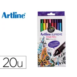 ROTULADOR ARTLINE SUPREME EPFS200 FINE LINER PUNTA DE FIBRA 0,4 MM BOLSA 20 UNIDADES COLORES SURTIDOS