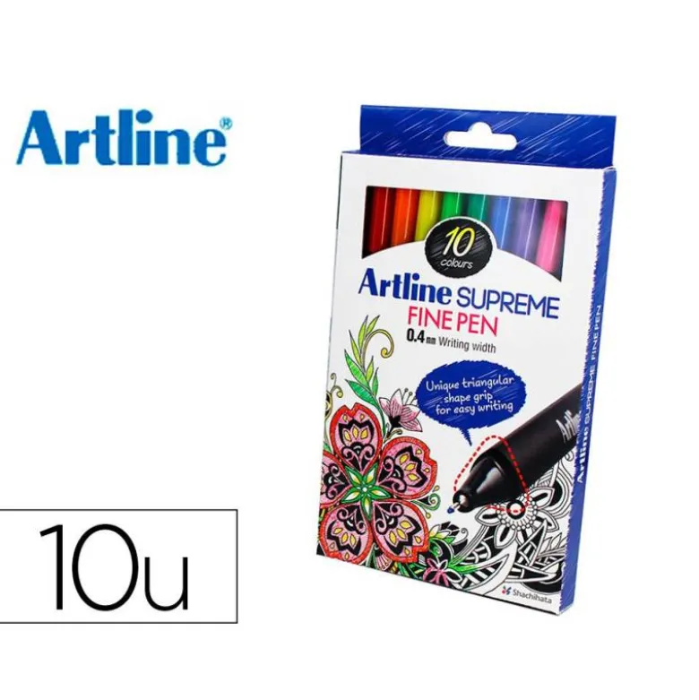 ROTULADOR ARTLINE SUPREME EPFS200 FINE LINER PUNTA DE FIBRA 0,4 MM BOLSA 10 UNIDADES COLORES SURTIDOS