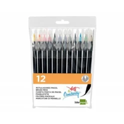 Rotulador Liderpapel Punta Pincel caja de 12 colores