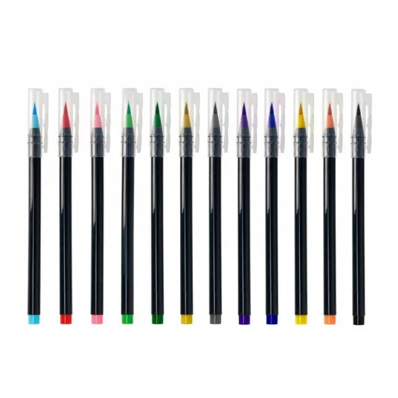 Rotulador Liderpapel Punta Pincel caja de 12 colores