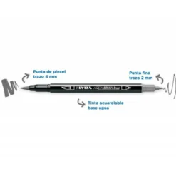 ROTULADOR LYRA AQUA BRUSH ACUARELABLE DOBLE PUNTA Y PINCEL TONOS GRISES BLISTER DE 6 UNIDADES SURTIDAS