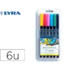 ROTULADOR LYRA AQUA BRUSH ACUARELABLE DOBLE PUNTA Y PINCEL TONOS PRIMARIOS BLISTER DE 6 UNIDADES