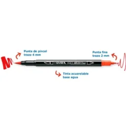 ROTULADOR LYRA AQUA BRUSH ACUARELABLE DOBLE PUNTA Y PINCEL TONOS PRIMARIOS BLISTER DE 6 UNIDADES