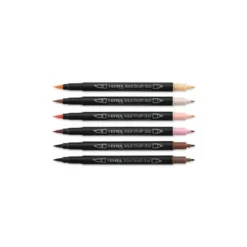 ROTULADOR LYRA AQUA BRUSH ACUARELABLE DOBLE PUNTA Y PINCEL TONOS PIEL BLISTER DE 6 UNIDADES SURTIDAS