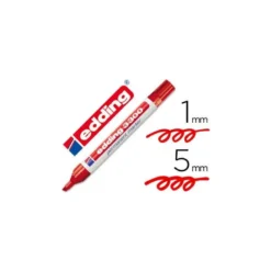 Rotulador Permanente Edding 3300 Rojo Punta Biselada