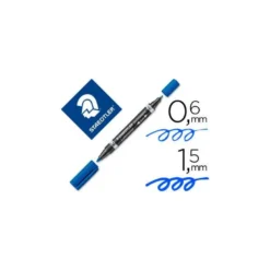 Rotulador Permanente Staedtler Lumocolor Dúo 348 Color Azul Doble Punta