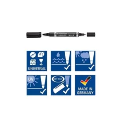 Rotulador Permanente Staedtler Lumocolor Dúo 348 Color Negro Doble Punta