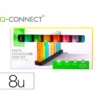 ROTULADOR Q-CONNECT FLUORESCENTE PASTEL PUNTA BISELADA 8 COLORES SURTIDOS