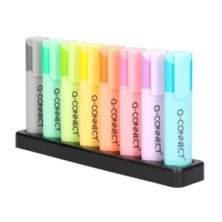 ROTULADOR Q-CONNECT FLUORESCENTE PASTEL PUNTA BISELADA 8 COLORES SURTIDOS