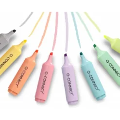 ROTULADOR Q-CONNECT FLUORESCENTE PASTEL PUNTA BISELADA 8 COLORES SURTIDOS