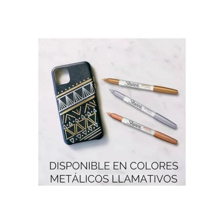 ROTULADOR SHARPIE PERMANENTE FINO METALLIC PLATA